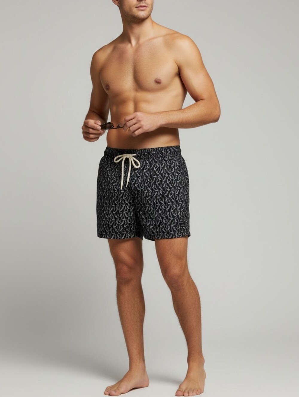 NWT Goodthreads Patterned Shorts with Drawstring Mens XS Black Outdoor Sporty